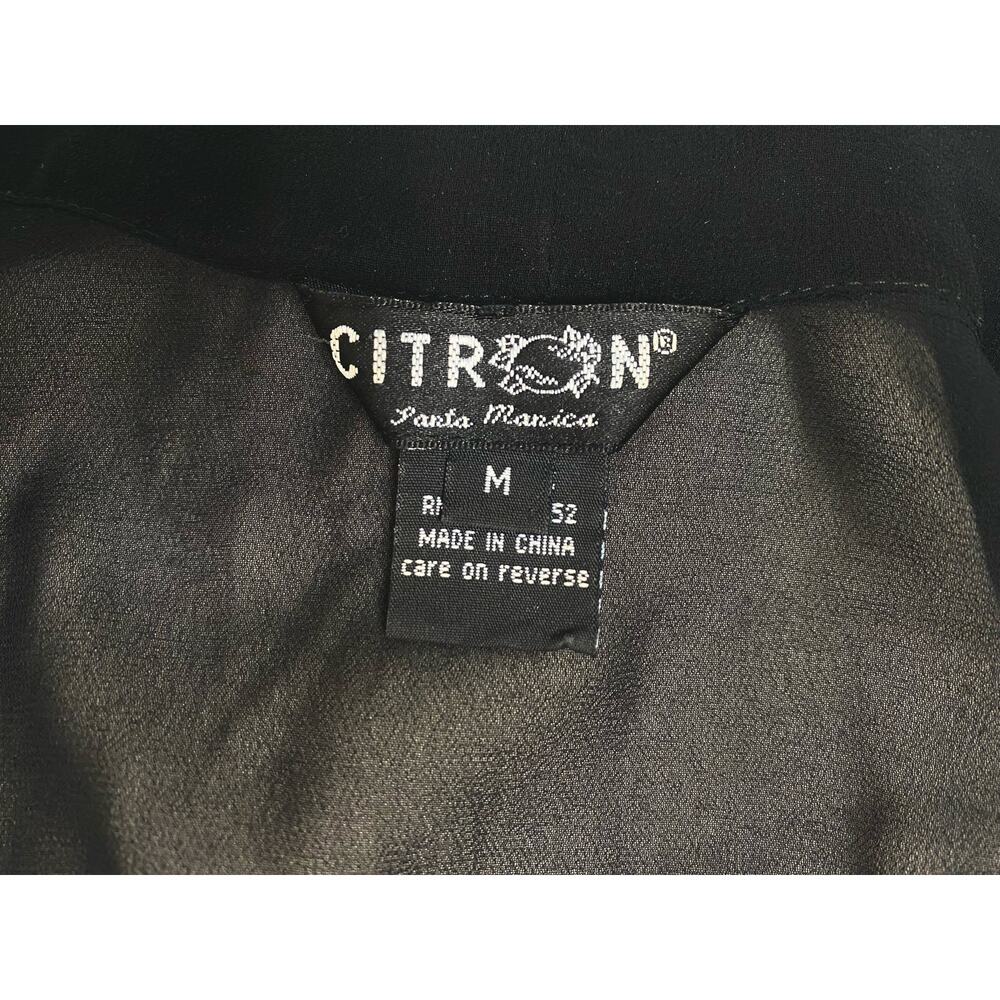 CITRON Black Sheer Silk Kimono Floral Butterflies US MEDIUM - Picture 14 of 15